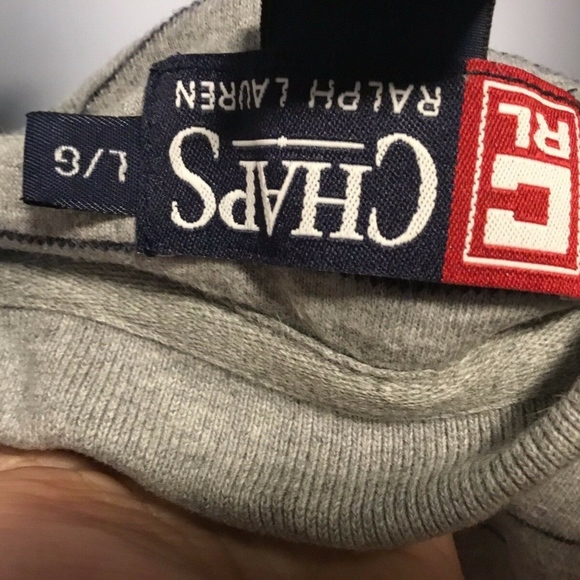 Chaps Ralph Lauren Mens Sz L Gray With Blue Stripe - Picture 4 of 4